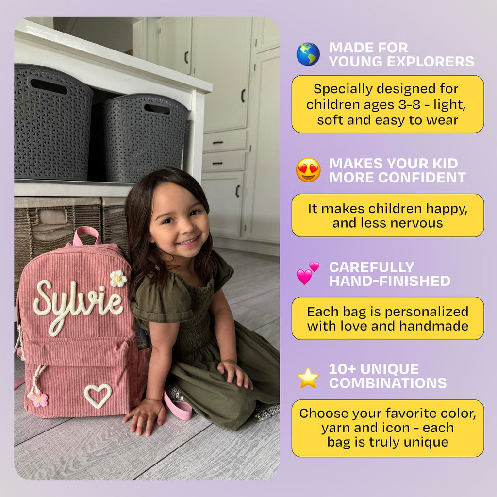 K&C – Personalized Knitted Backpack + Bottle + Lunchbox